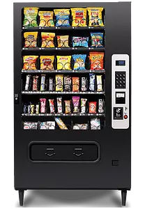 snack machine with candy, chips, and nuts