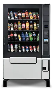soda and healthy drink machine with protein shakes and gatorade.